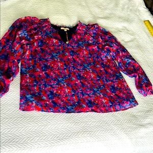 Skies Are Blue Multicolor Floral Pullover Top L